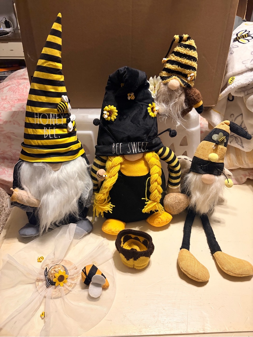 Bee-Themed Decor - Rae Dunn Gnomes and misc items